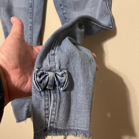 721 HIGH RISE SKINNY WOMEN'S JEANS WITH ANKLE BOWS size 25 - Picture 8 of 11